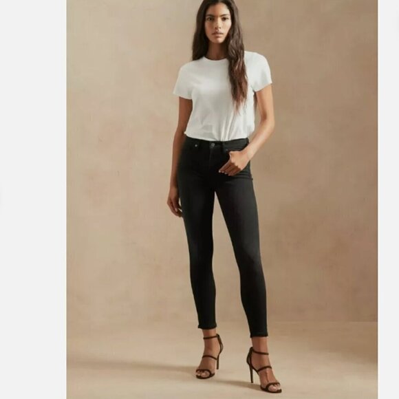 Banana Republic Mid Rise SOFT Skinny Jeans Washed Black Size 35/20 MSRP $119 - Picture 2 of 7